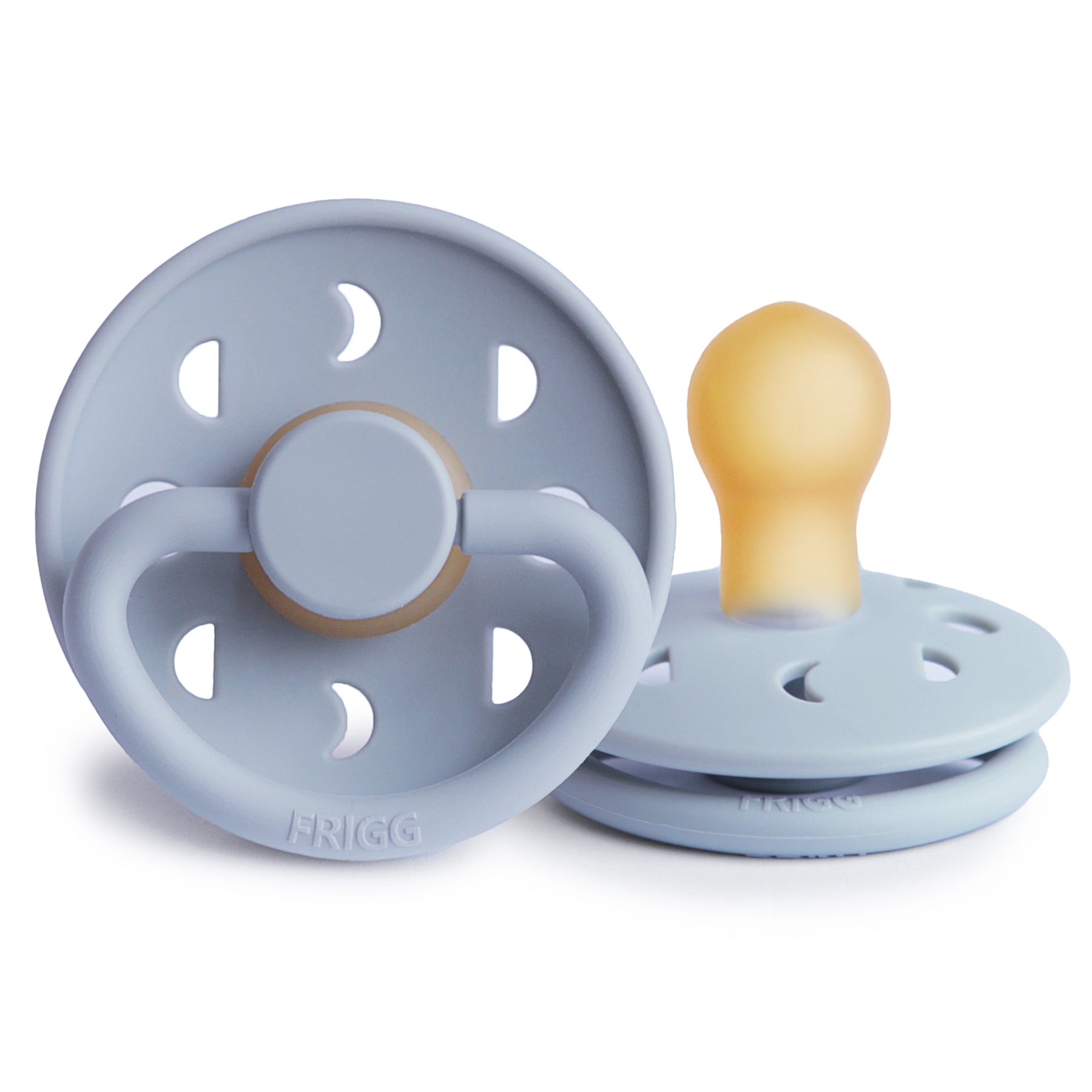 FRIGG Moon - Round Latex Pacifier - Powder Blue