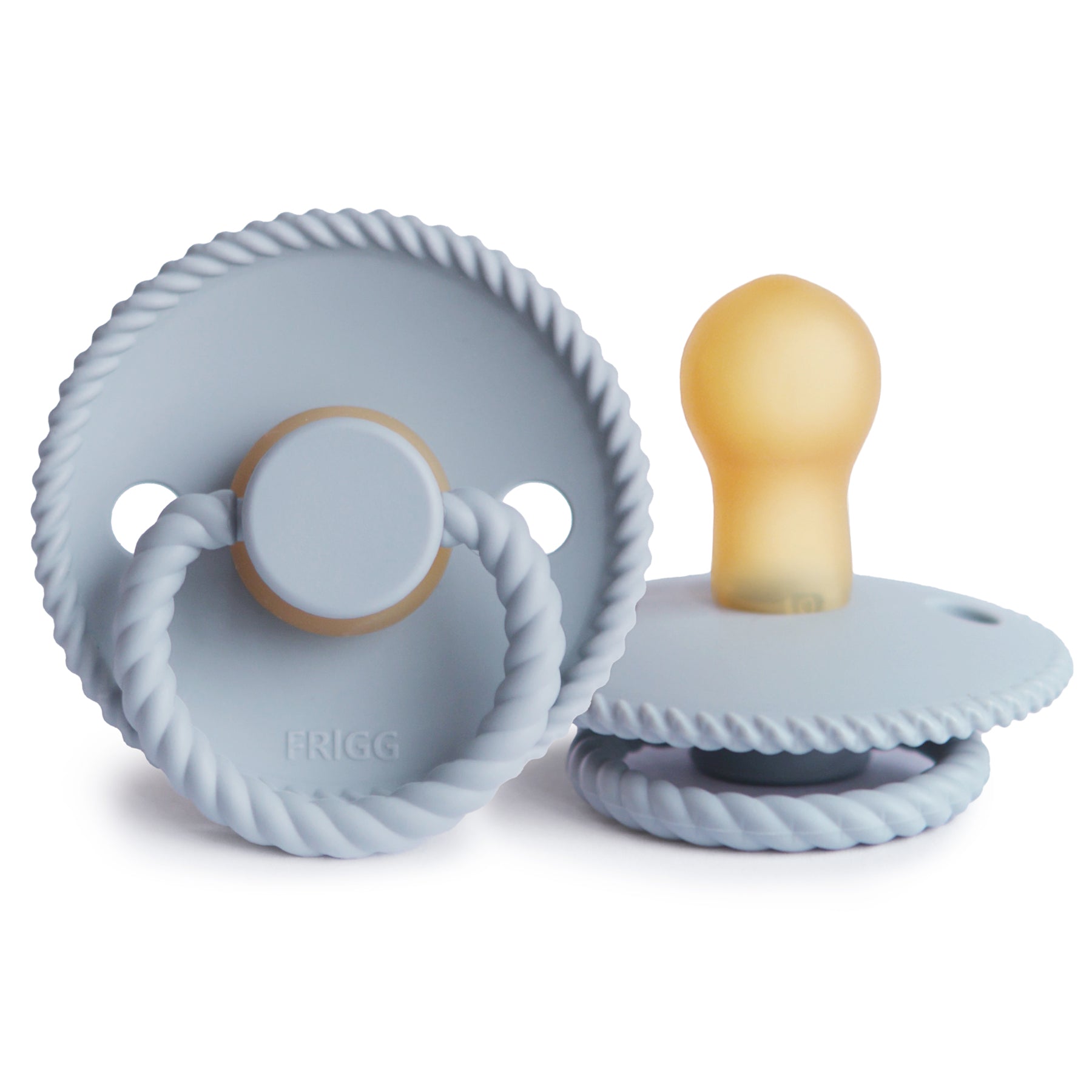 FRIGG Rope - Round Latex Pacifier - Powder Blue