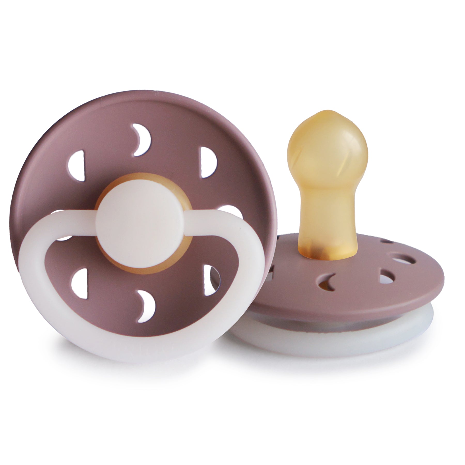 FRIGG Moon Night - Round Latex Pacifier - Twilight Mauve