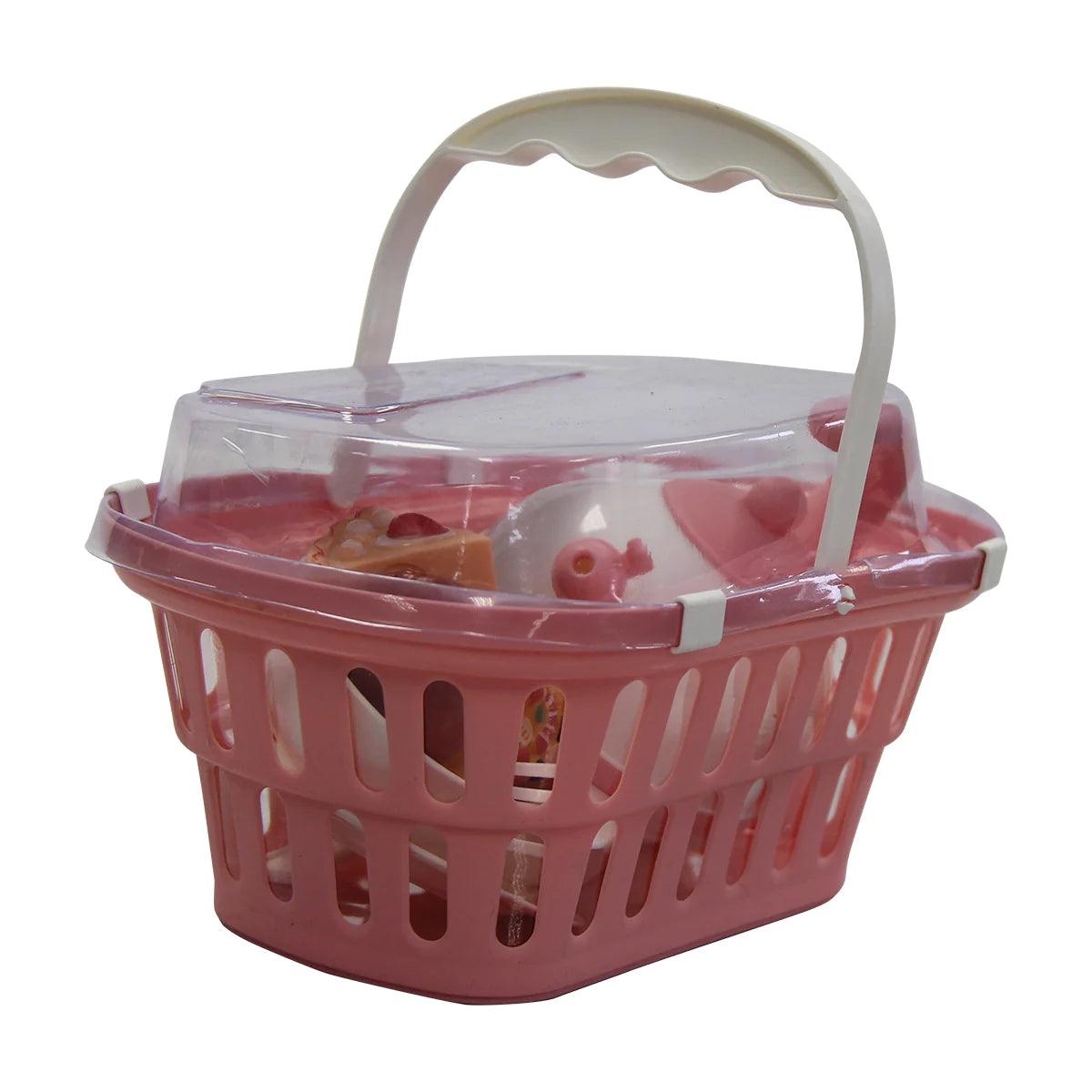 Jeronimo Pink Kitchen Basket Tea Playset - 4aKid