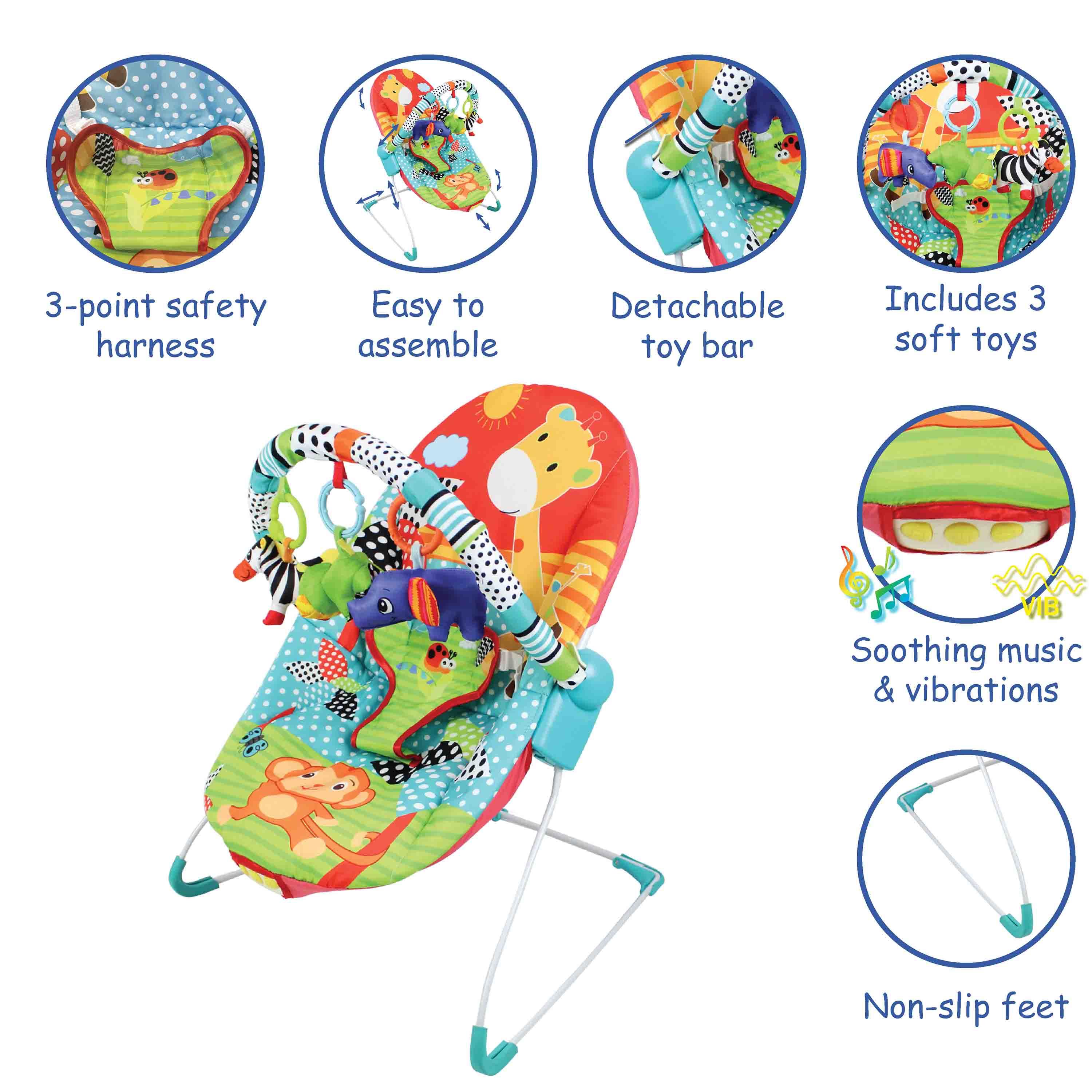 Music & Vibration Baby Bouncer - 4aKid