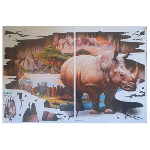 3D Rhino Wall Decal Sticker 4aKid