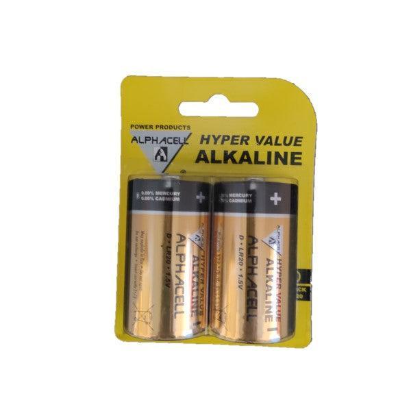 Alphacell Alkaline Size D Hyper Value Battery (2pc) - 4aKid