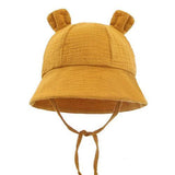 Baby Bear Bucket Hat mustard Baby Hats - 4aKid