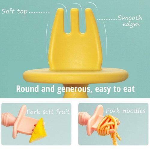 Baby Silicone Spoon & Fork Set - 4aKid
