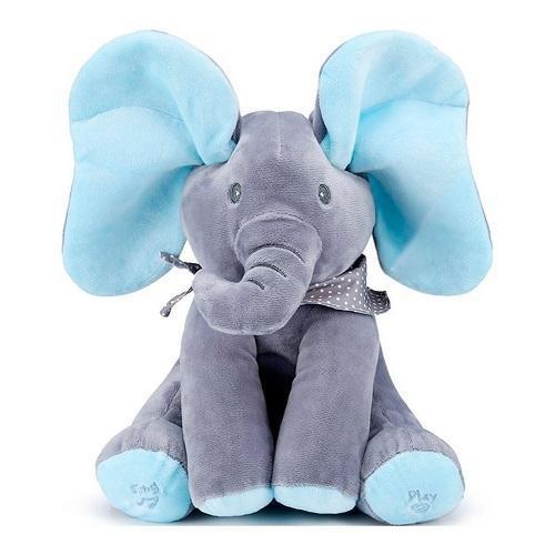 Blue Plush Peek-a-Boo Elephant 4aKid