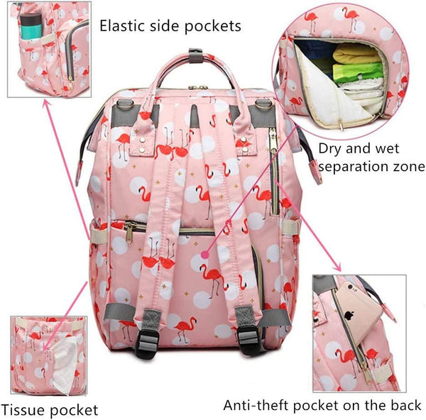 Flamingo Backpack Baby Diaper Bag – 4aKid