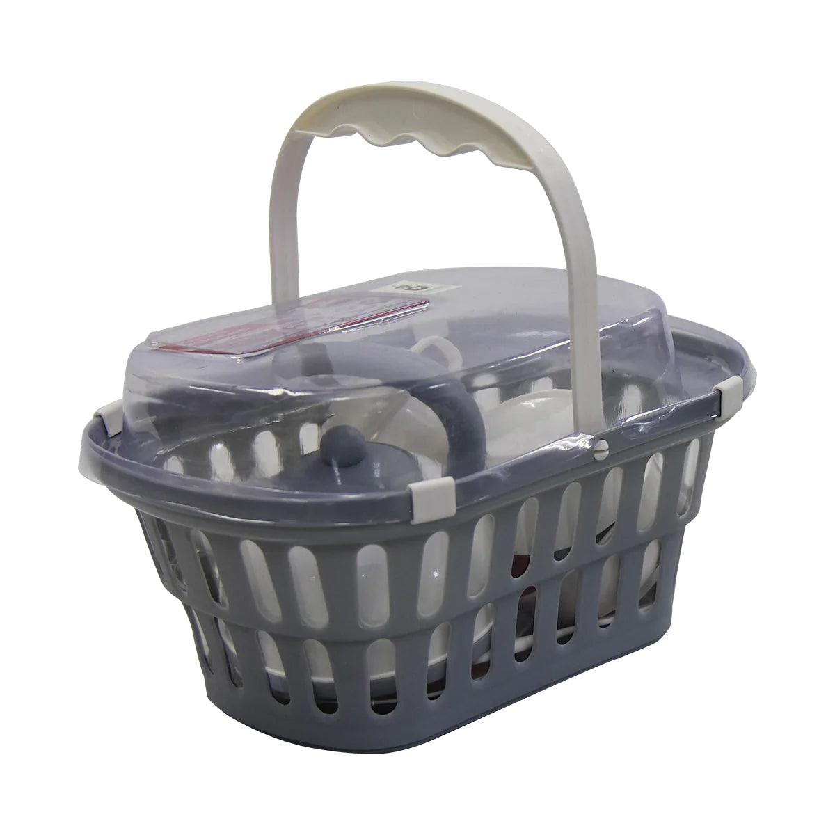 Jeronimo Grey Kitchen Basket Tea Playset - 4aKid