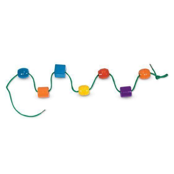 Melissa & Doug Wooden Primary Lacing Beads - 4aKid