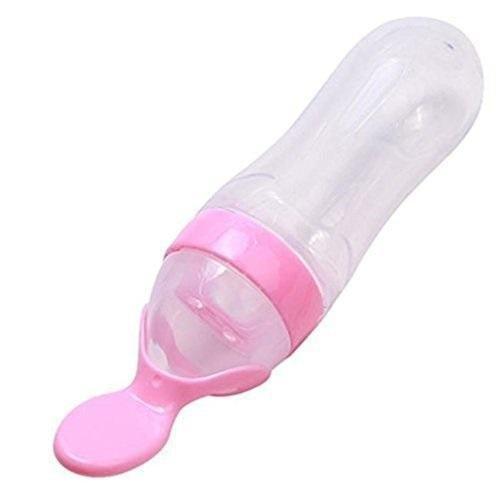 Silicone Baby Nursing Bottle with Spoon 4aKid