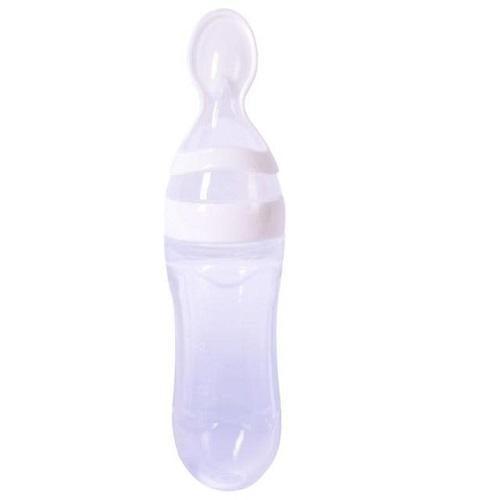 Silicone Baby Nursing Bottle with Spoon - 4aKid